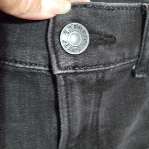 Express washed black high rise ankle jegging with lace up side seams - Picture 5 of 12